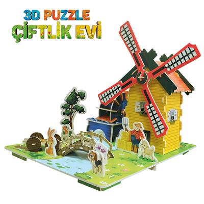 3 Boyutlu Çiftlik Evi Puzzle - Eğitici Çocuk Oyuncakları