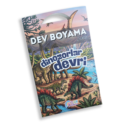 Dinozorlar Devri - Dev Boyama Kağıdı (100x70 cm) - Çocuklar İçin Eğitici Sanat Etkinliği, 200gr Kalın Kağıt