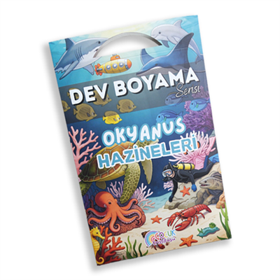 Okyanus Hazineleri - Dev Boyama Kağıdı (100x70 cm) - Çocuklar İçin Eğitici Sanat Etkinliği, 200gr Kalın Kağıt