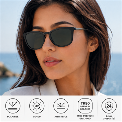 COL 117 Yeni Seri Polarize Kadın Güneş Gözlüğü-Titanyum Sap-Polarize-UV400-Anti Refle 3lü Koruma 48*20*132 Ekartman