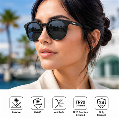 COL 127 Yeni Premium Seri Polarize Kadın Güneş Gözlüğü-Polarize-UV400-Anti Refle 3lü Koruma 50*21*145 Ekartman