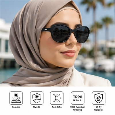 COL 133 Yeni Premium Seri Polarize Kadın Güneş Gözlüğü-Polarize-UV400-Anti Refle 3lü Koruma 60*15*145 Ekartman