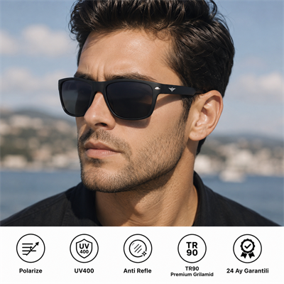 COL 138 Yeni Premium Seri Polarize Erkek Güneş Gözlüğü-Polarize-UV400-Anti Refle 3lü Koruma 56*17*145 Ekartman