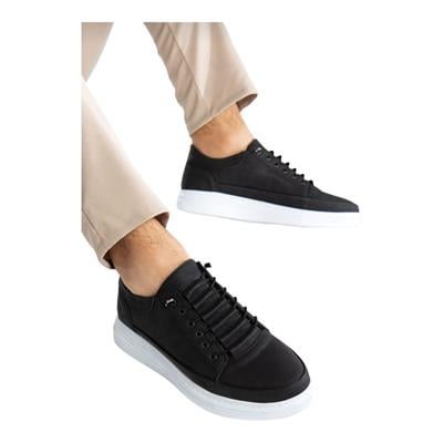 Erkek Siyah Günlük Hafif Poli Dikişli Taban Yürüyüş Garantili Spor Sneaker Ayakkabı
