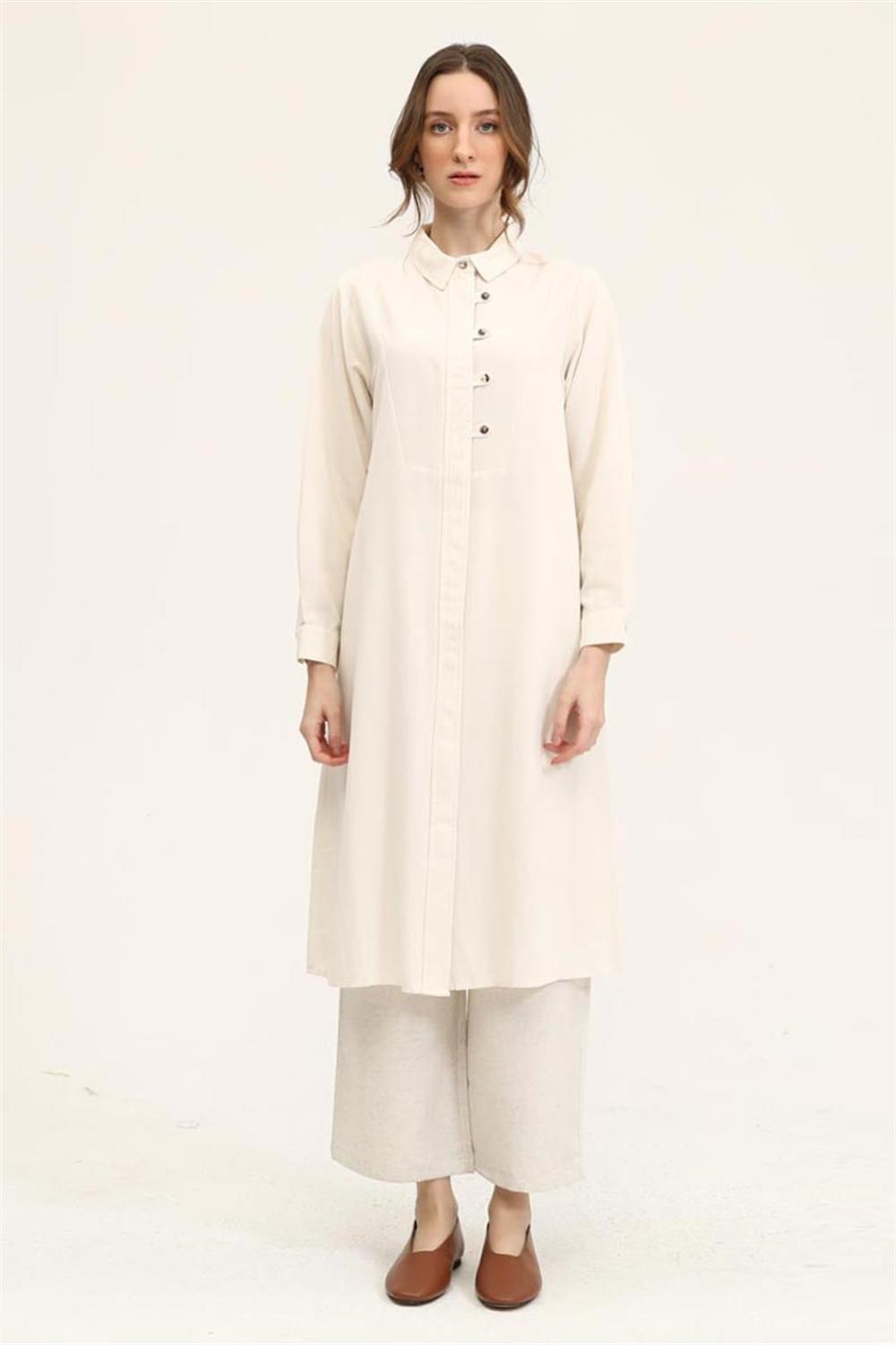Britli Uzun Tunik Krem