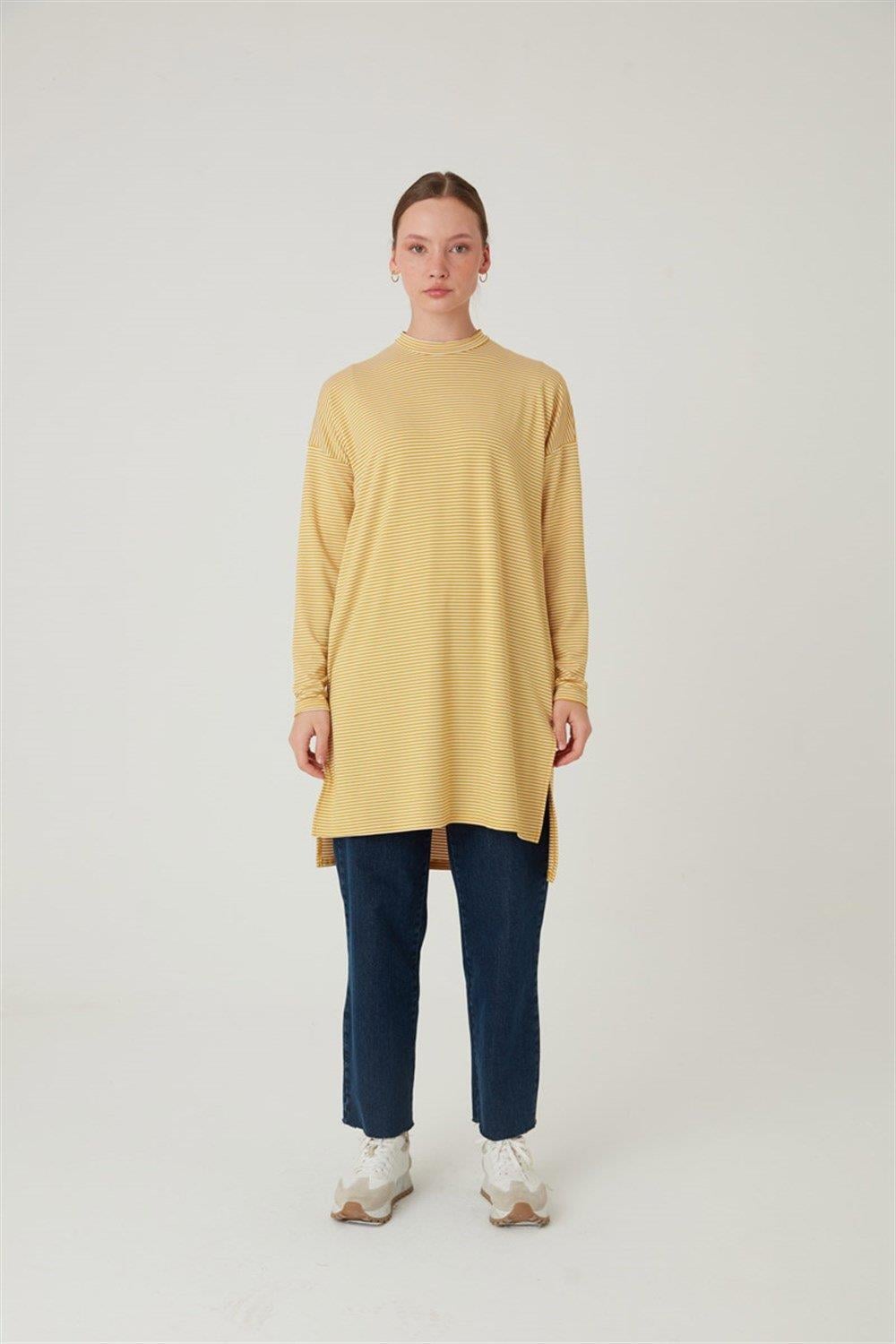 Çizgili Tunik Sarı