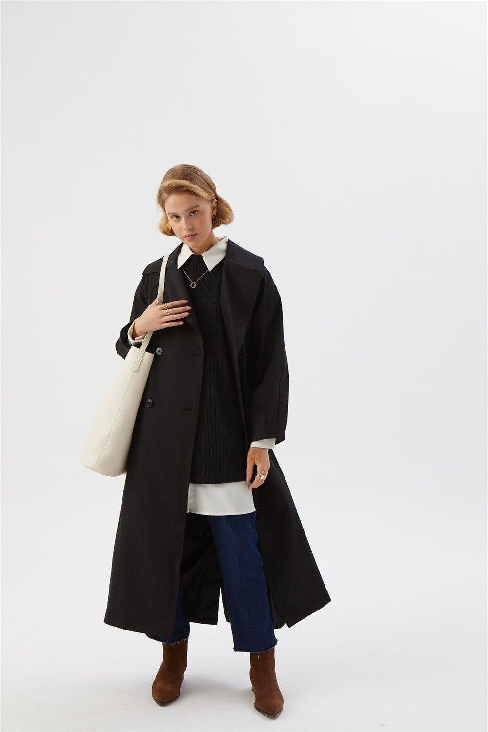 Deri Shopper Çanta Kemik