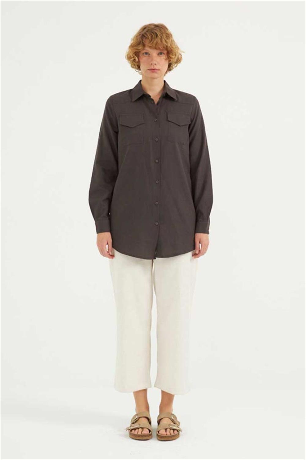 Fit Kalıp Gömlek Antrasit