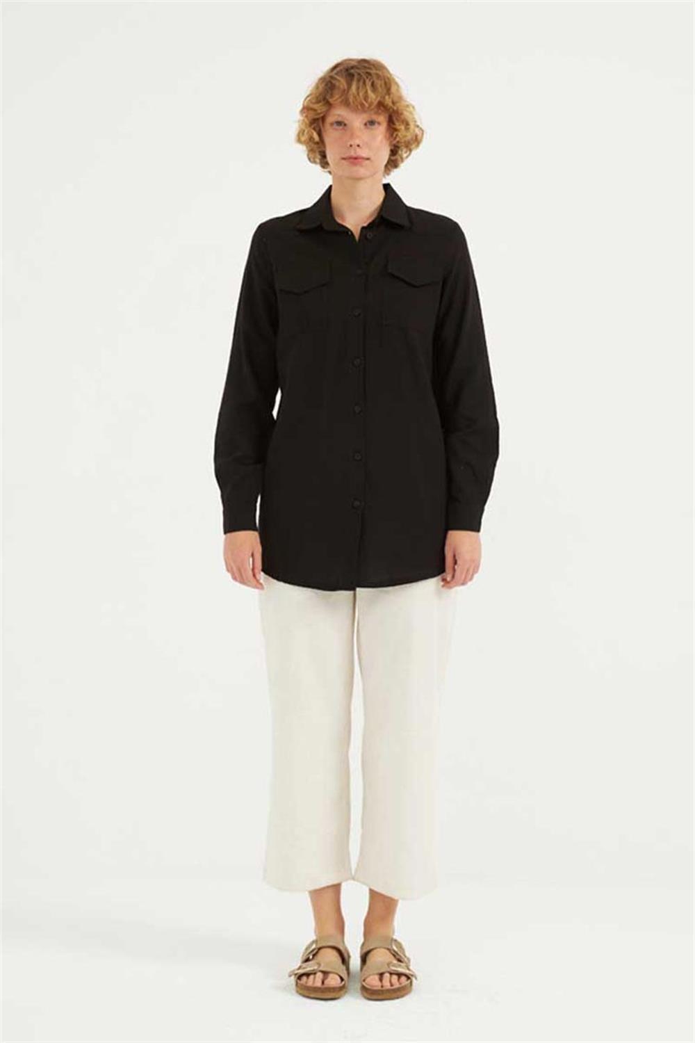 Fit Kalıp Gömlek Siyah