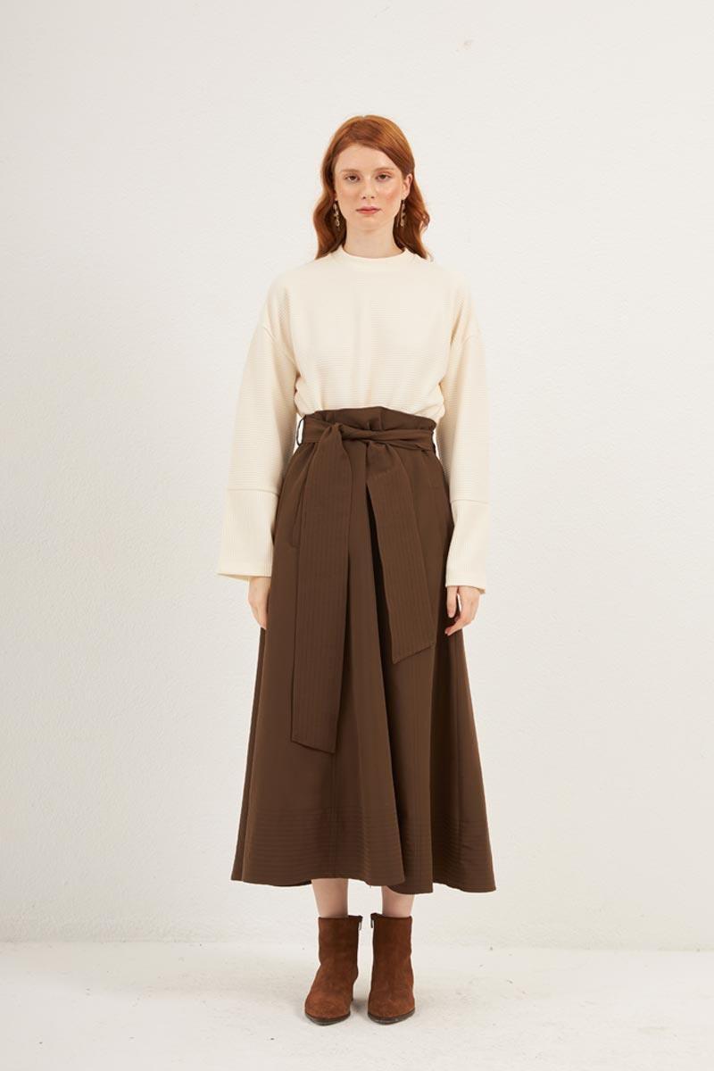 Kemerli Etek Acıkahve