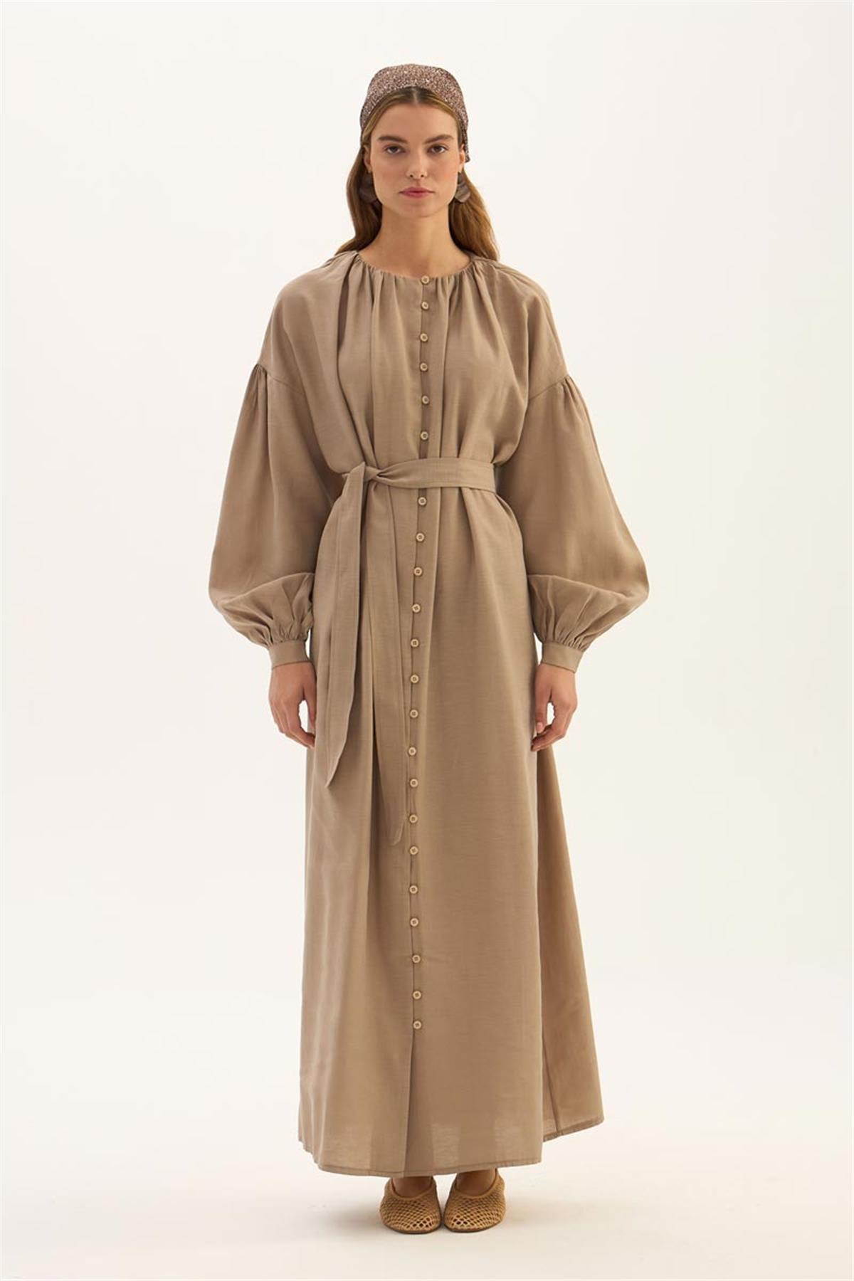 Keten Tensel Elbise Vizon