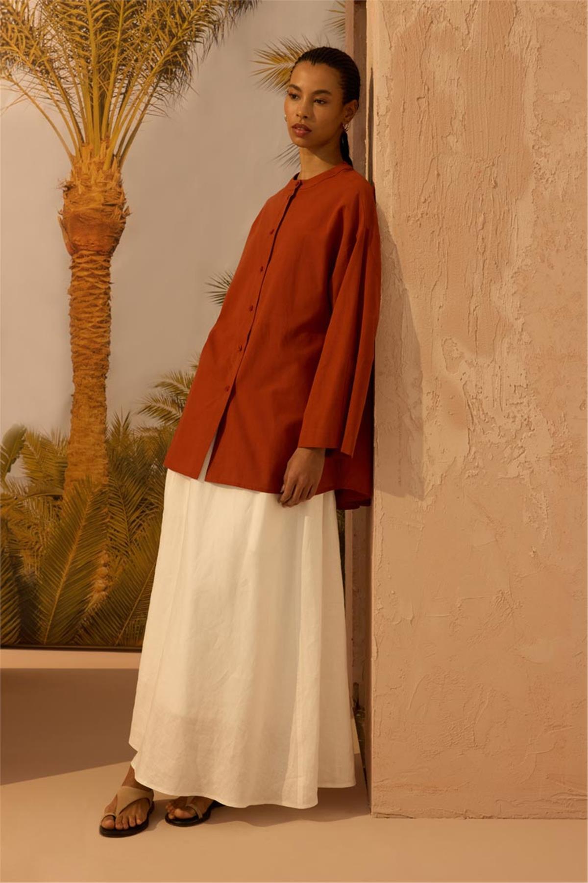 Kimono Gömlek Kiremit