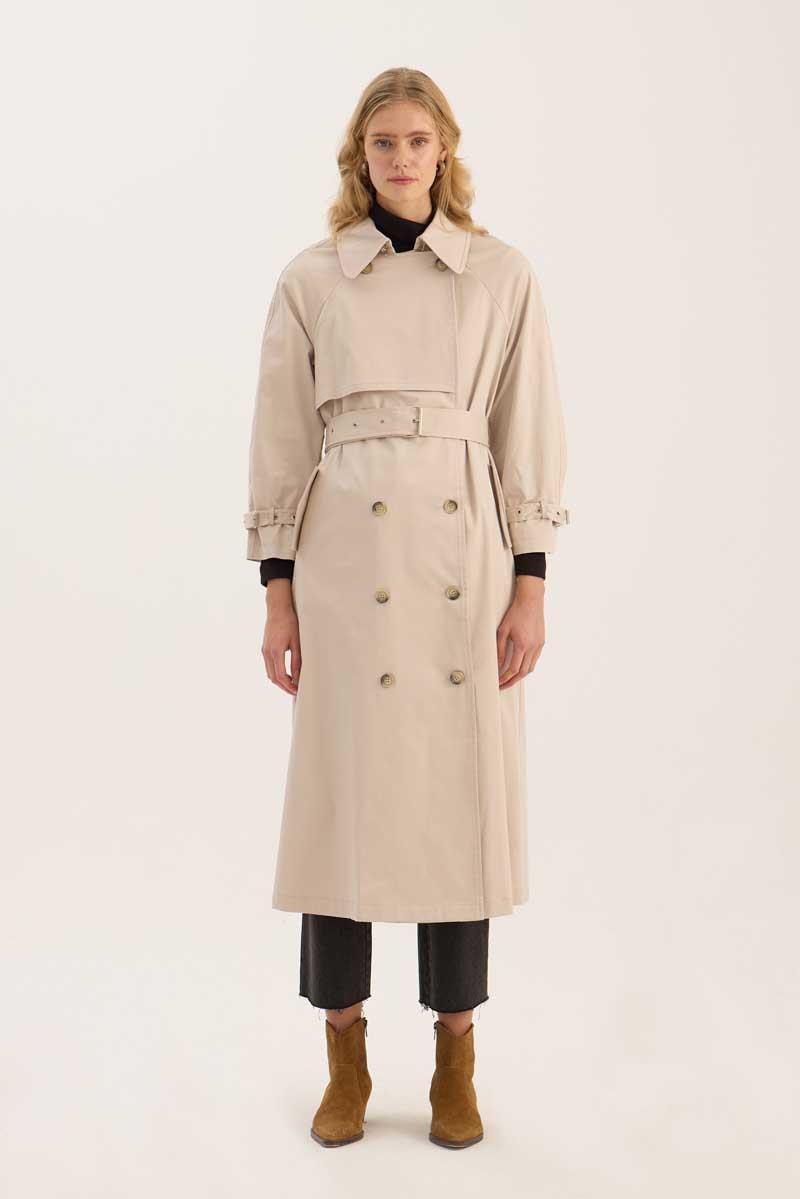 Metal Tokalı Trençkot Taş