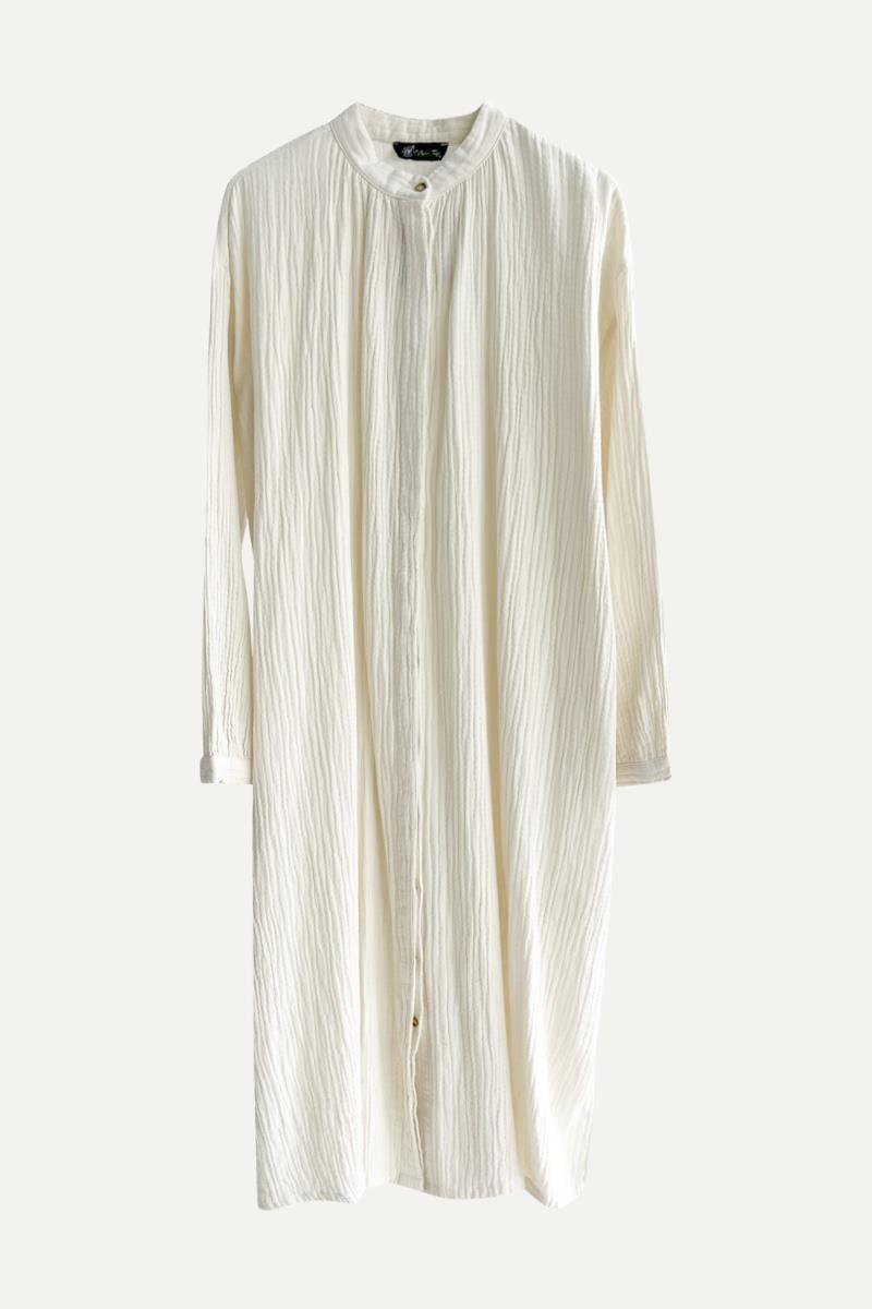 Müslin Gömlek Elbise Ekru