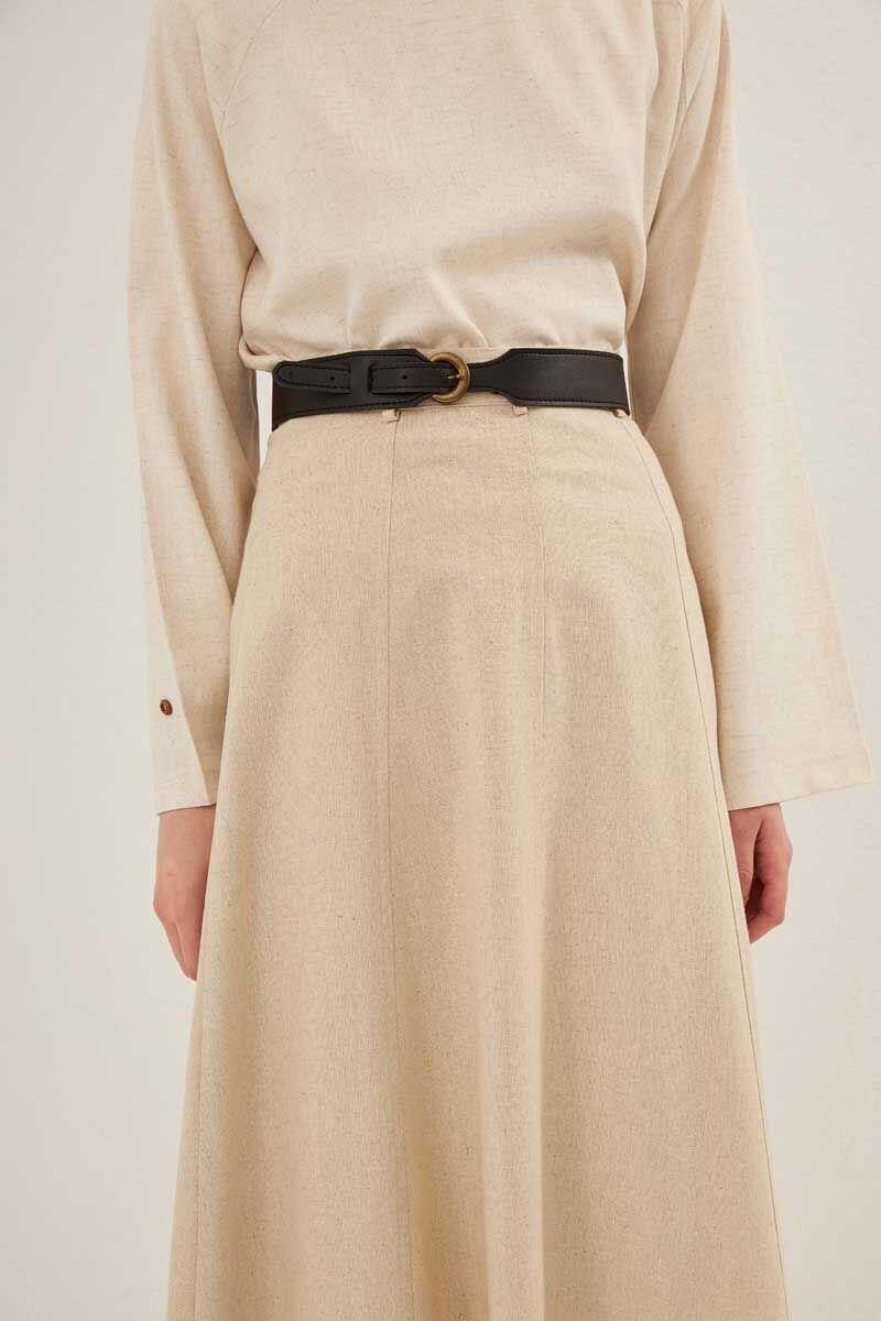 Oval Tokalı Kemer Siyah