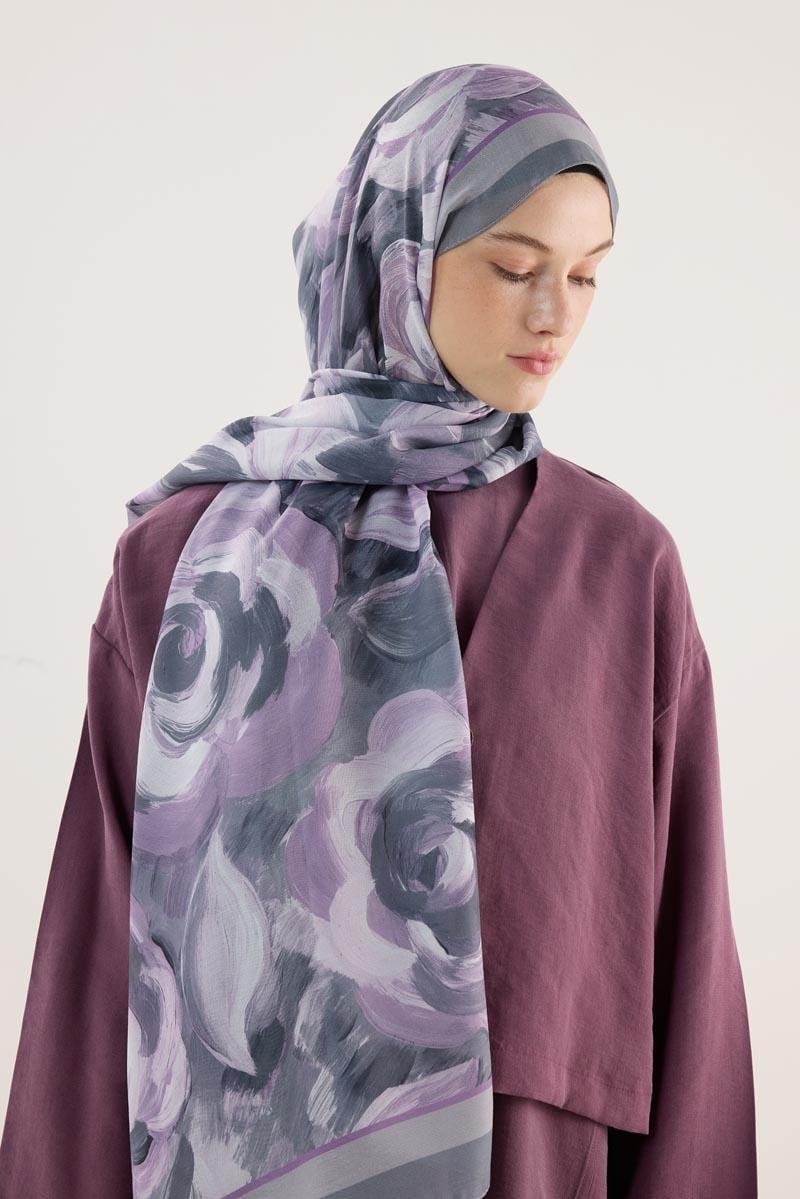 Pastel Çiçek Desenli Şal