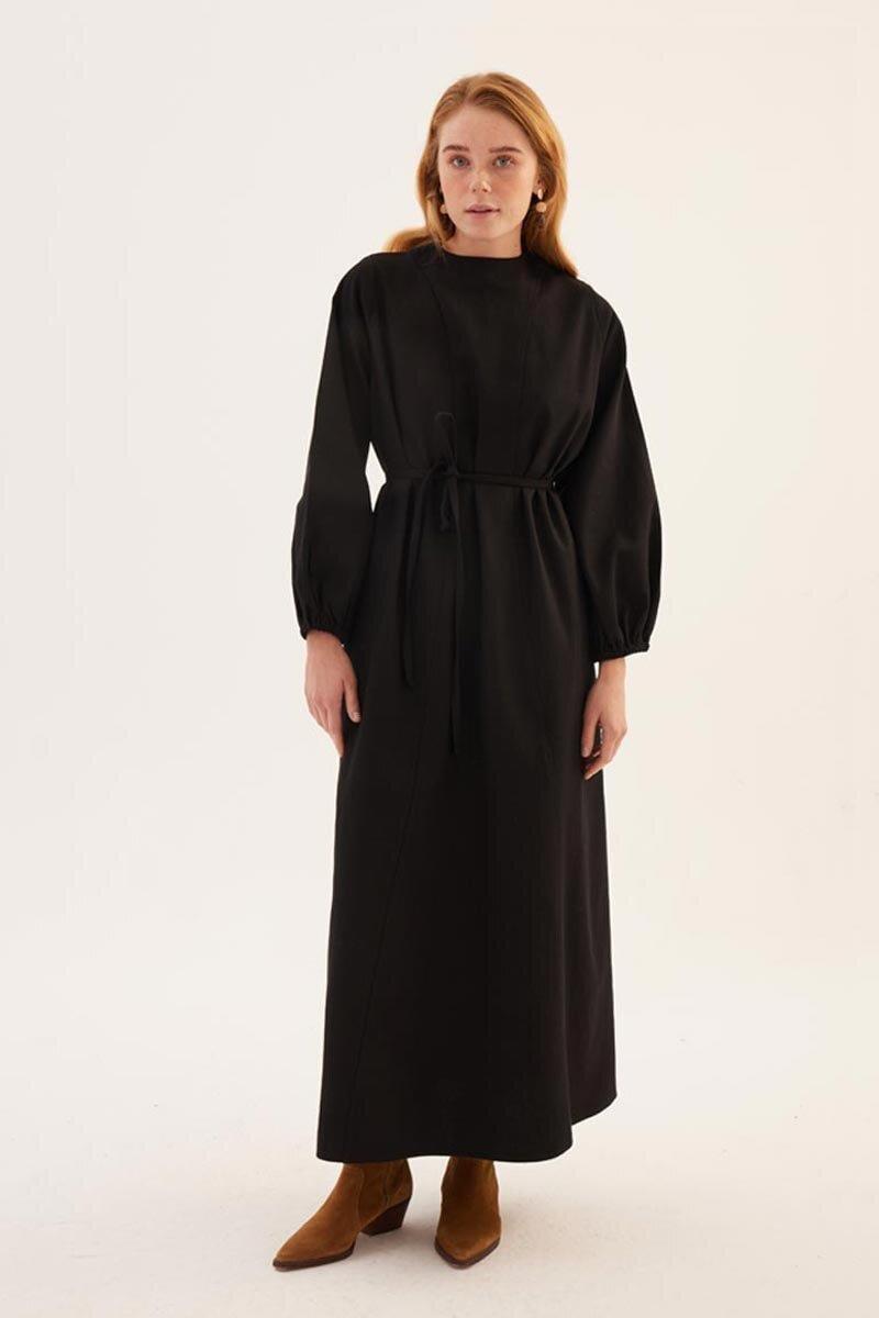 Soft Kanvas Elbise Siyah