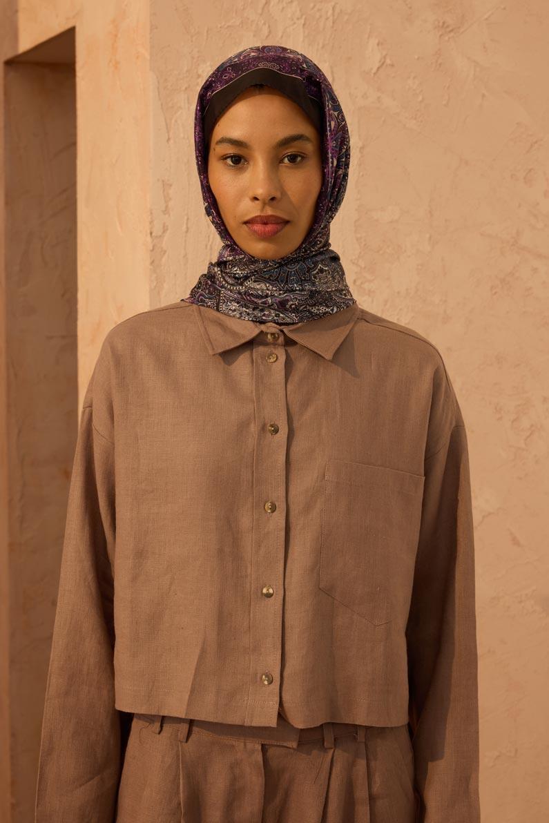 Soft Vual İpek Şal Mor