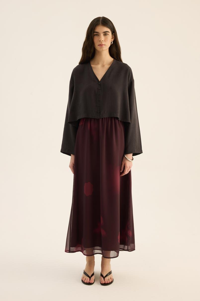 Tensel Kısa Kimono Siyah