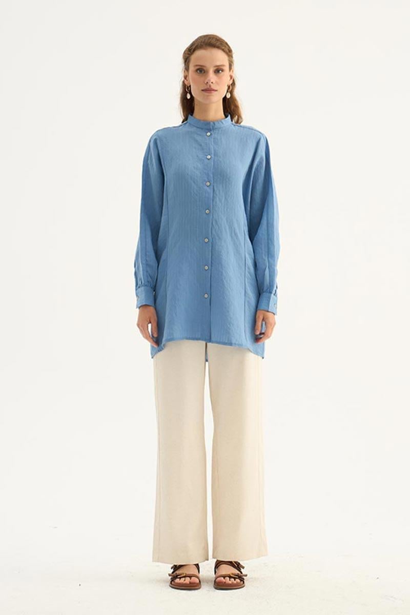 Yarasa Kol Gömlek Mavi