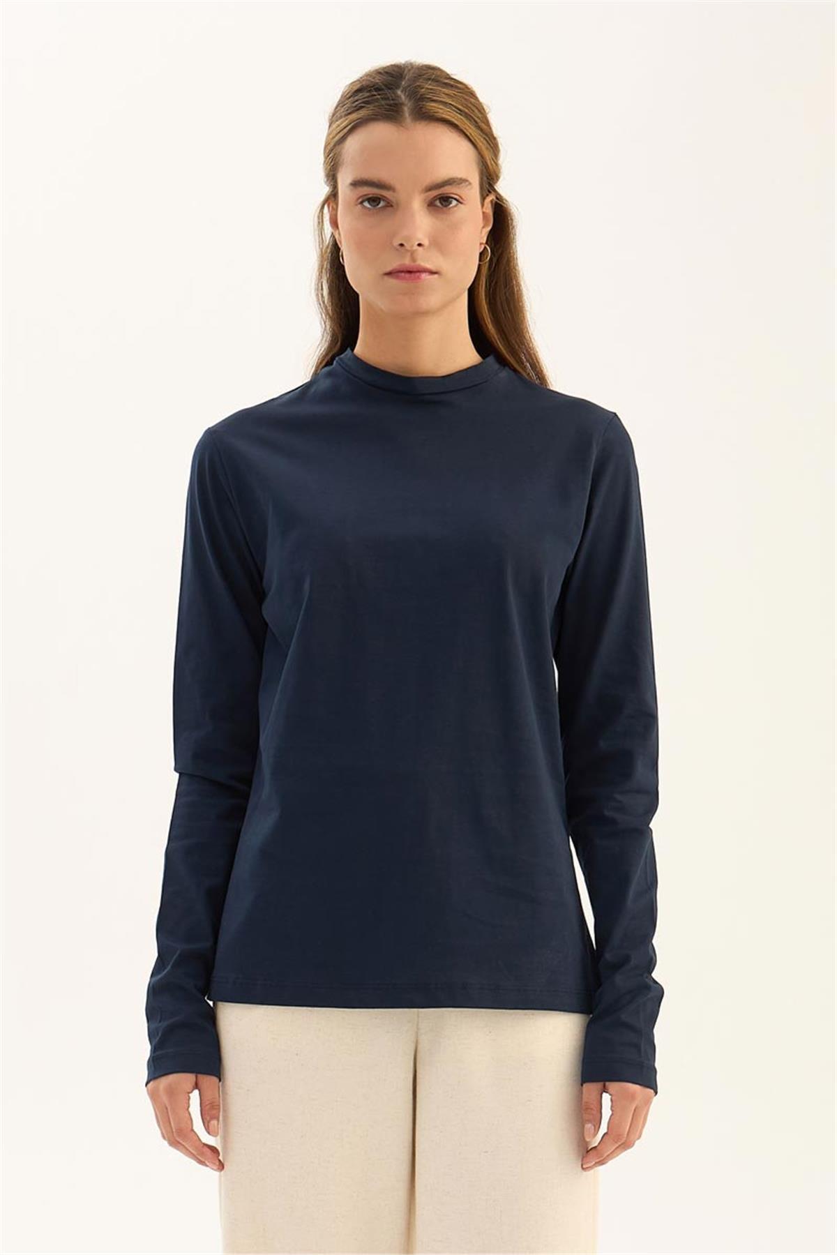 %100 Pamuk Penye Body Lacivert