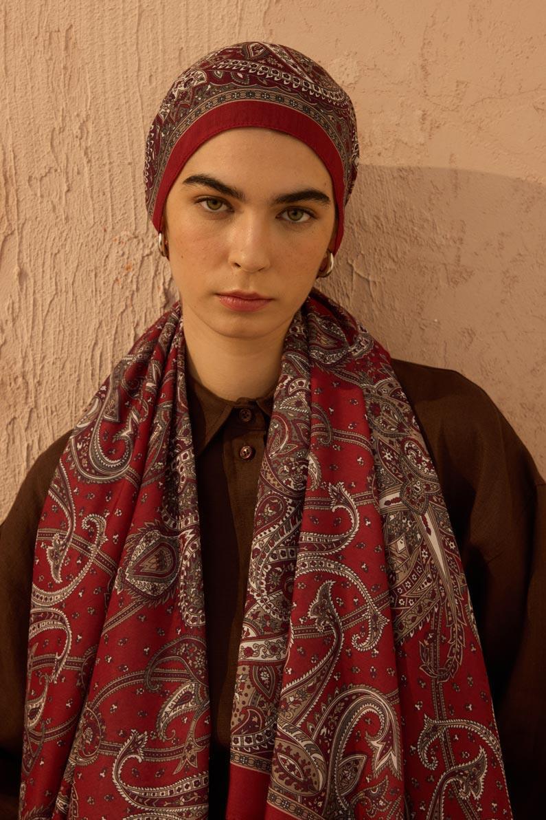 Bohem Şal Bordo
