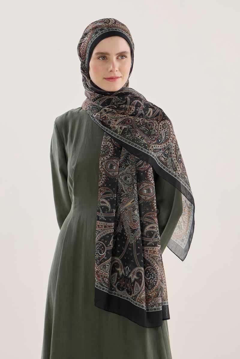 Bohem Şal Siyah-Haki
