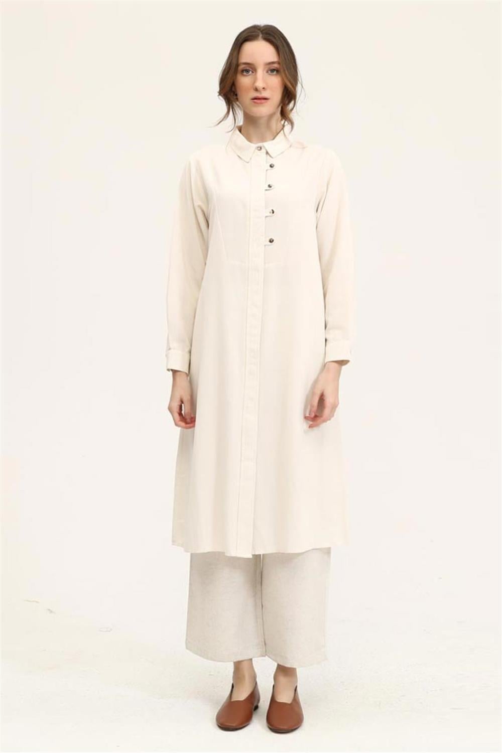 Britli Uzun Tunik Krem