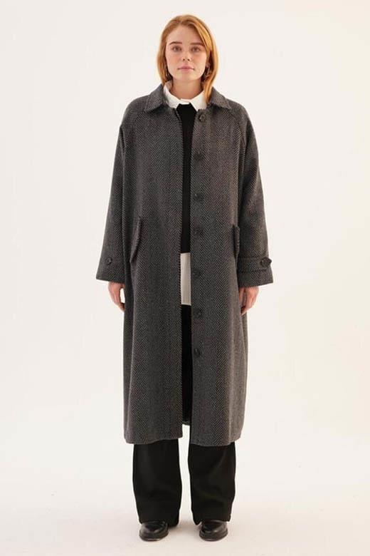 Gizli Patlı Oversize Kaban Balıkısırtı