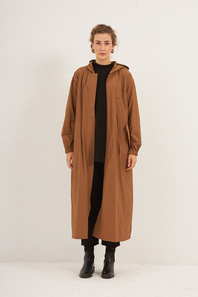 Kürk Astarlı Yağmurluk Taba