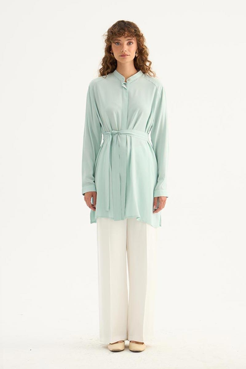 Pastel Ton Efil Gömlek Mint