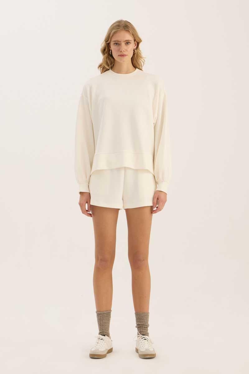 Sweatshirt Şort Ekru