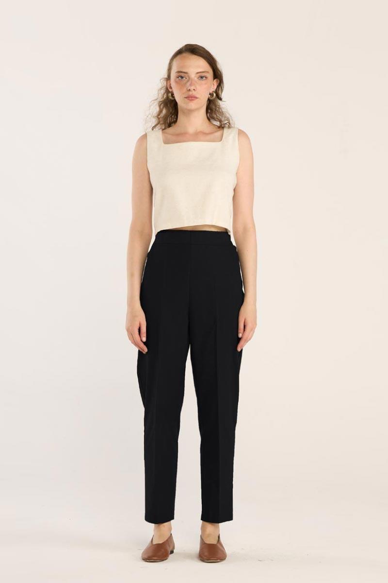 Ütü İzli Havuç Pantolon Siyah