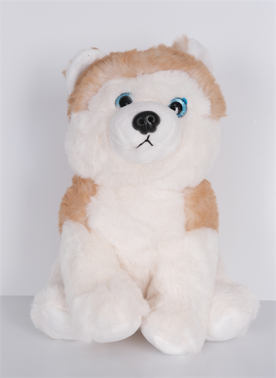 23 cm Yavru Köpek Şekilli Peluş Oyuncak Kahverengi Beyaz