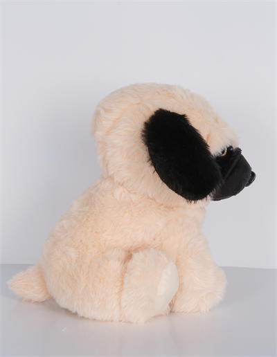 23 cm Yavru Köpek Şekilli Peluş Oyuncak Bej Siyah v2