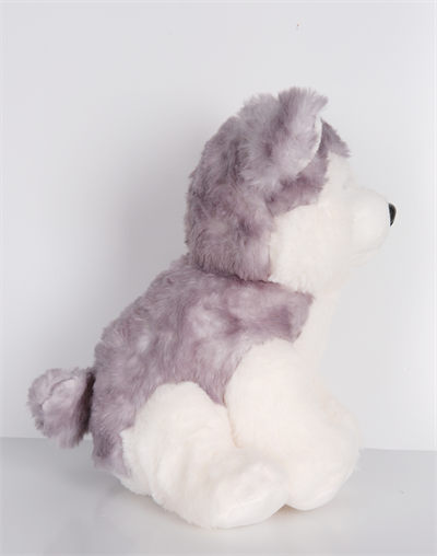 23 cm Yavru Köpek Şekilli Peluş Oyuncak Gri Beyaz