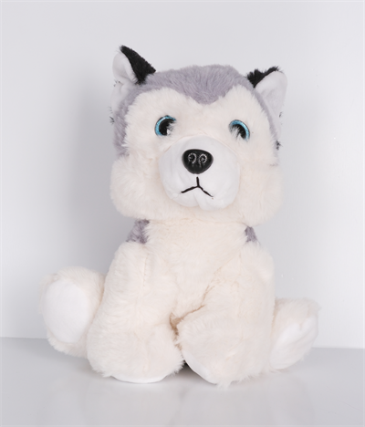 23 cm Yavru Köpek Şekilli Peluş Oyuncak Gri Beyaz v2