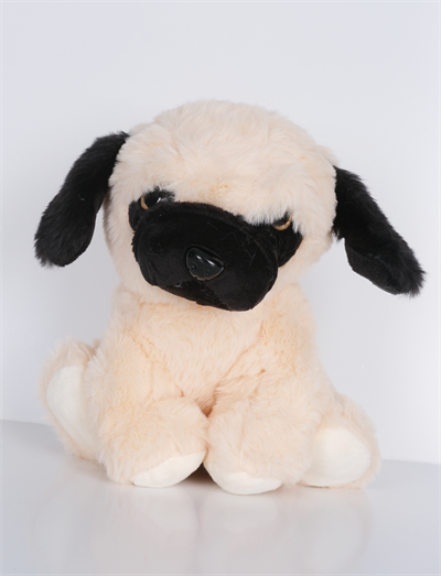 23 cm Yavru Köpek Şekilli Peluş Oyuncak Bej Siyah v2