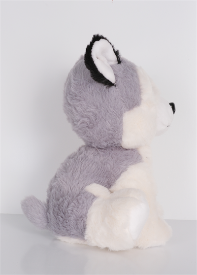 23 cm Yavru Köpek Şekilli Peluş Oyuncak Gri Beyaz v2