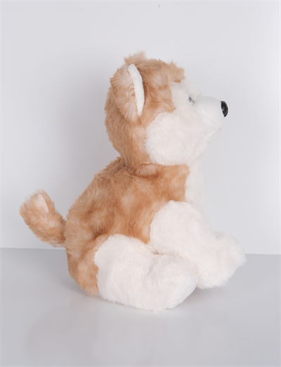 23 cm Yavru Köpek Şekilli Peluş Oyuncak Kahverengi Beyaz