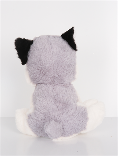 23 cm Yavru Köpek Şekilli Peluş Oyuncak Gri Beyaz v2