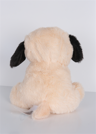 23 cm Yavru Köpek Şekilli Peluş Oyuncak Bej Siyah v2