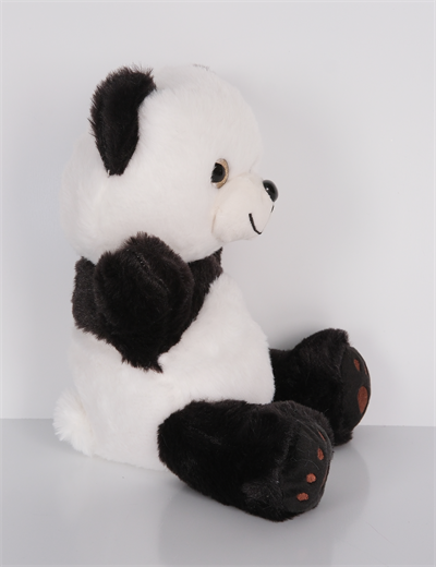 23 cm Yavru Sevimli Ayıcık Şekilli Peluş Oyuncak Siyah Beyaz