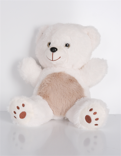 23 cm Yavru Sevimli Ayıcık Şekilli Peluş Oyuncak Beyaz Kahverengi