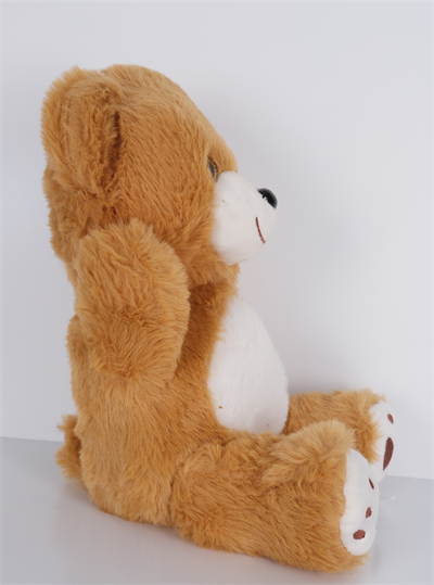 23 cm Yavru Sevimli Ayıcık Şekilli Peluş Oyuncak Koyu Kahverengi Beyaz