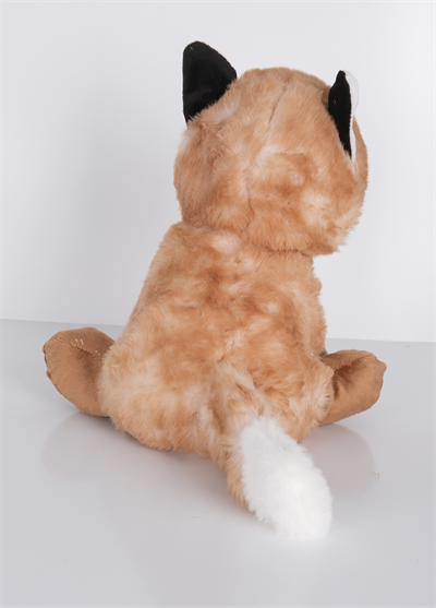 23 cm Yavru Tilki Yavrusu Şekilli Peluş Oyuncak Koyu Kahverengi Beyaz