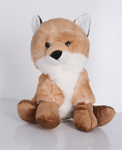23 cm Yavru Tilki Yavrusu Şekilli Peluş Oyuncak Koyu Kahverengi Beyaz