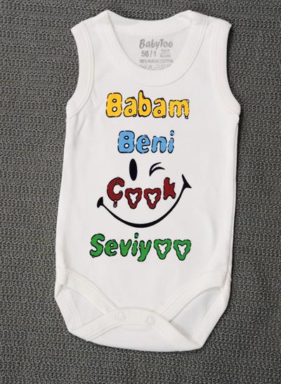 Babam Beni Seviyoo Baskılı Body