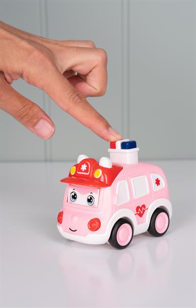 Bas Bırak Oyuncak Polis Araba Plastik Pembe