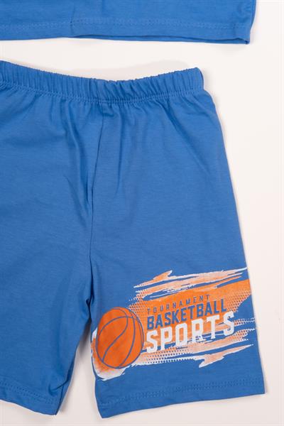 Basketbol Temalı Şortlu Yazlık Takım Koyu Mavi